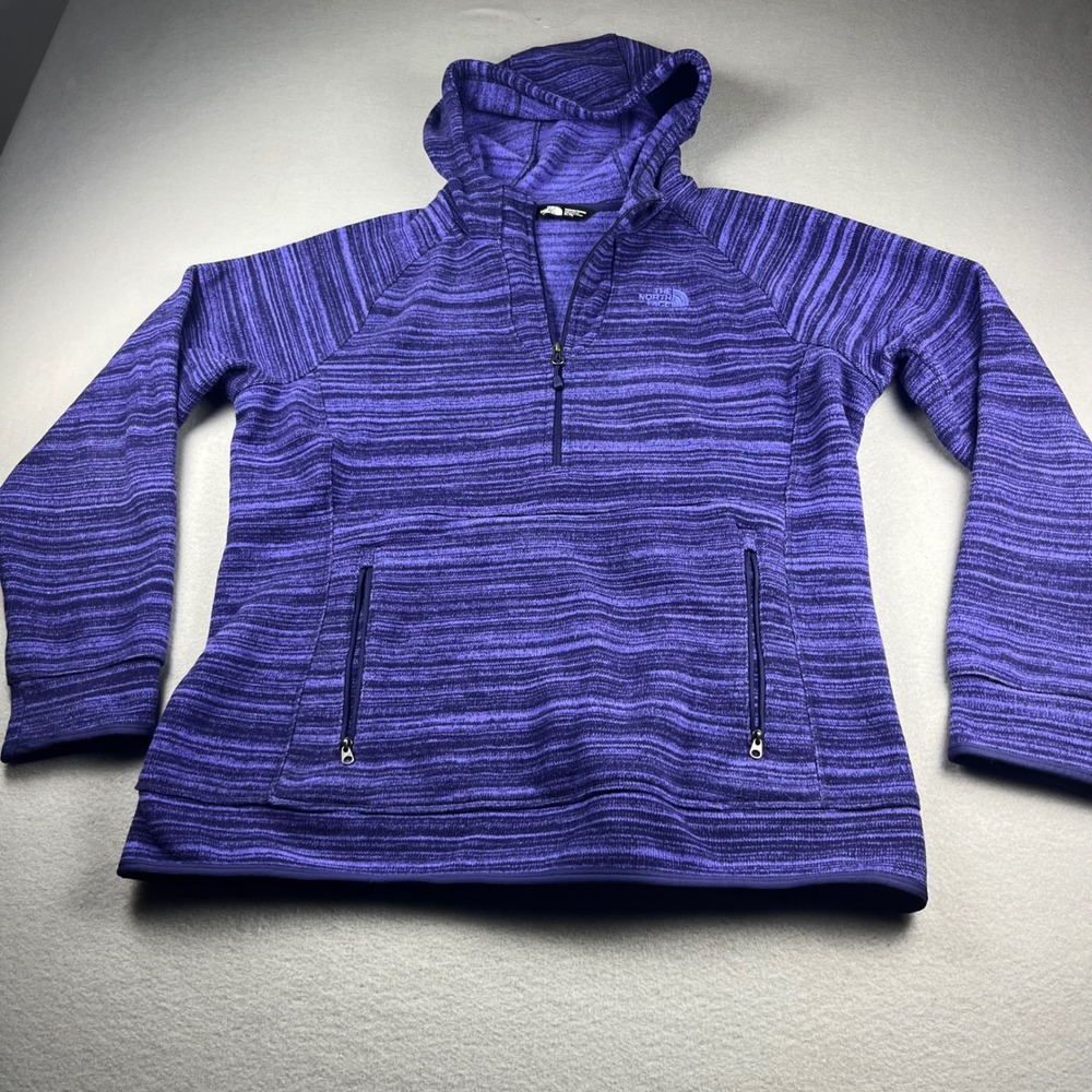 The North Face Purple Space Dye Quarter Zip Fleece Hoodie Womens XL Pullover